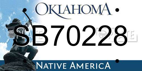 SB70228 Oklahoma License Plate