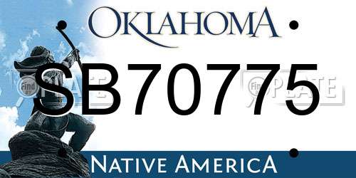 SB70775 Oklahoma License Plate