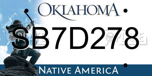 SB7D278 Oklahoma License Plate