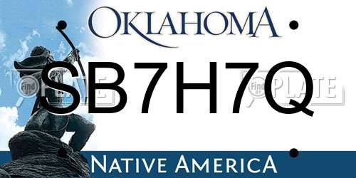 SB7H7Q Oklahoma License Plate