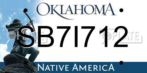 SB7I712 Oklahoma License Plate