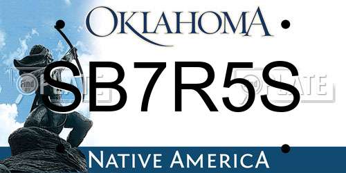 SB7R5S Oklahoma License Plate