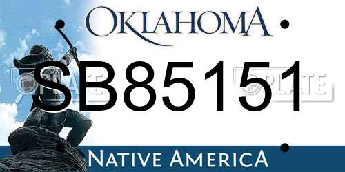 SB85151 Oklahoma License Plate