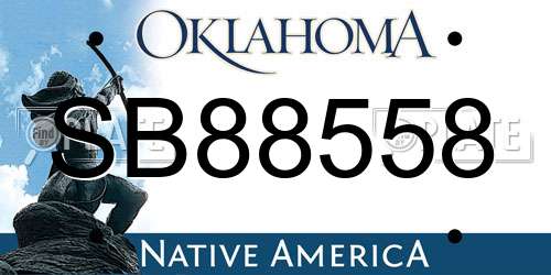 SB88558 Oklahoma License Plate