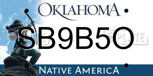SB9B5O Oklahoma License Plate