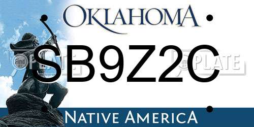 SB9Z2C Oklahoma License Plate