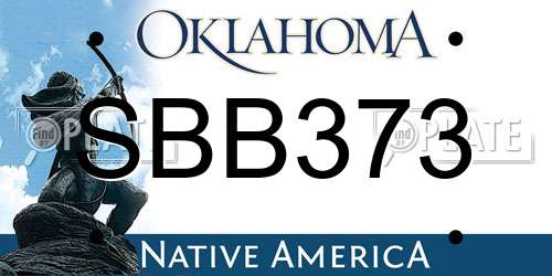 SBB373 Oklahoma License Plate