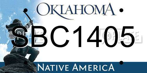 SBC1405 Oklahoma License Plate