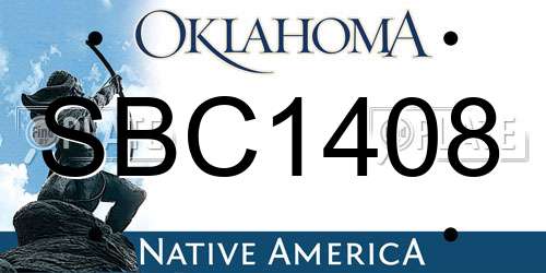 SBC1408 Oklahoma License Plate