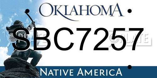SBC7257 Oklahoma License Plate