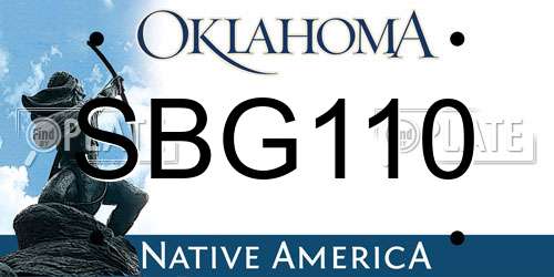 SBG110 Oklahoma License Plate