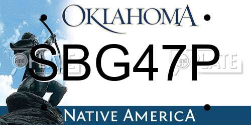SBG47P Oklahoma License Plate