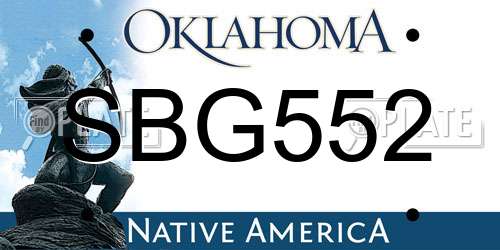 SBG552 Oklahoma License Plate