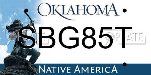 SBG85T Oklahoma License Plate