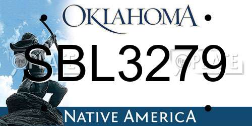 SBL3279 Oklahoma License Plate