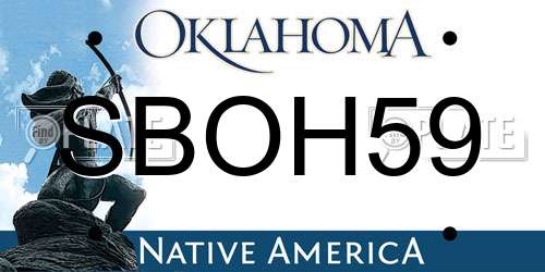 SBOH59 Oklahoma License Plate