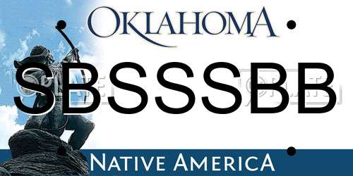 SBSSSBB Oklahoma License Plate
