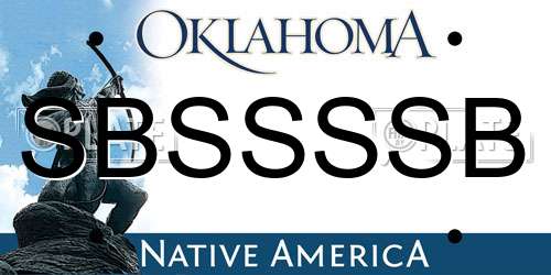 SBSSSSB Oklahoma License Plate