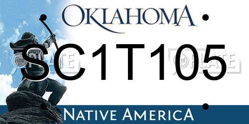 SC1T105 Oklahoma License Plate