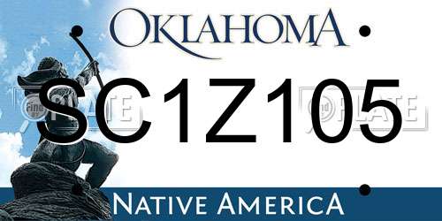SC1Z105 Oklahoma License Plate
