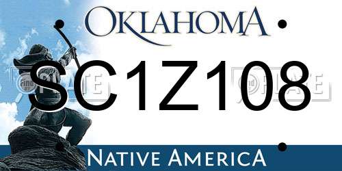 SC1Z108 Oklahoma License Plate