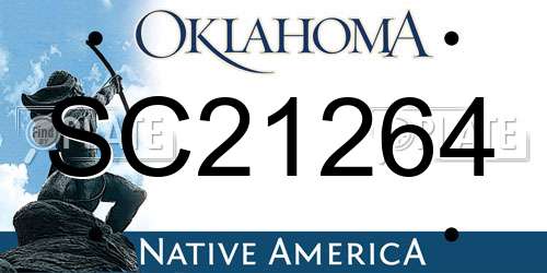 SC21264 Oklahoma License Plate