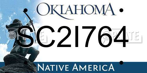 SC2I764 Oklahoma License Plate