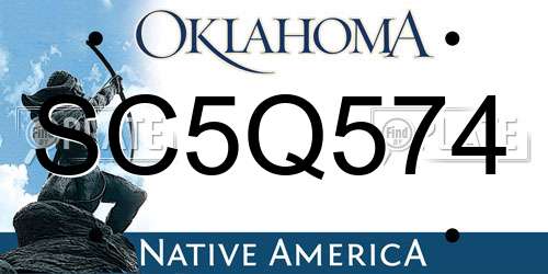 SC5Q574 Oklahoma License Plate