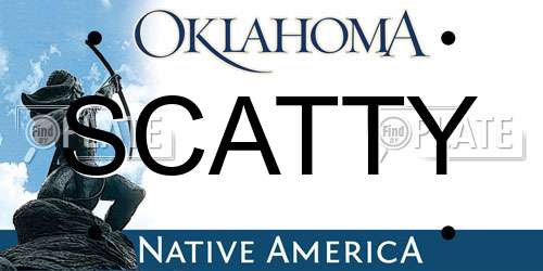 SCATTY Oklahoma License Plate