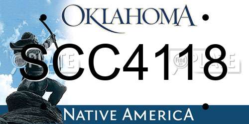 SCC4118 Oklahoma License Plate