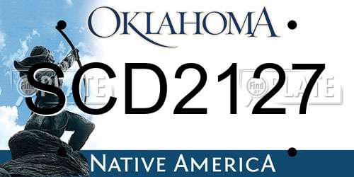 SCD2127 Oklahoma License Plate