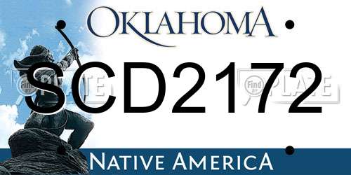 SCD2172 Oklahoma License Plate