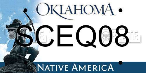 SCEQ08 Oklahoma License Plate