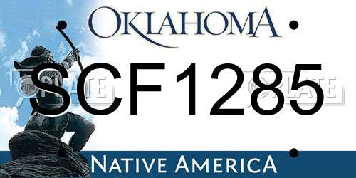 SCF1285 Oklahoma License Plate