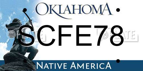 SCFE78 Oklahoma License Plate