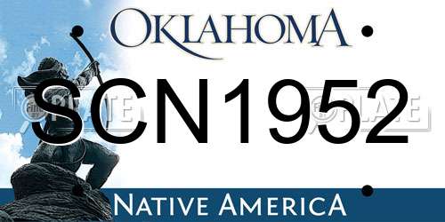 SCN1952 Oklahoma License Plate
