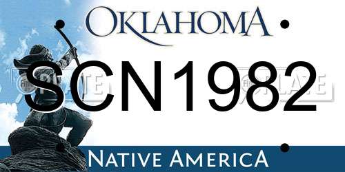 SCN1982 Oklahoma License Plate