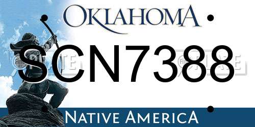 SCN7388 Oklahoma License Plate