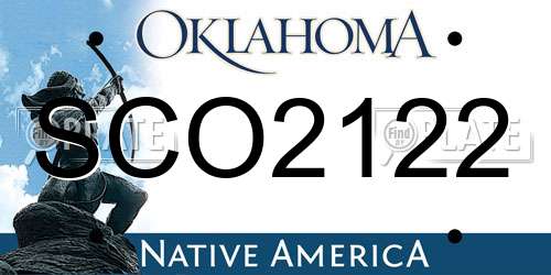 SCO2122 Oklahoma License Plate