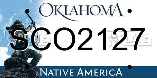SCO2127 Oklahoma License Plate