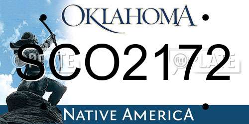 SCO2172 Oklahoma License Plate