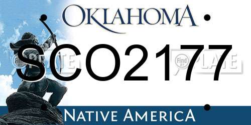 SCO2177 Oklahoma License Plate