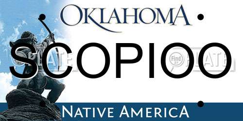 SCOPIOO Oklahoma License Plate