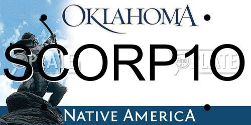 SCORP1O Oklahoma License Plate