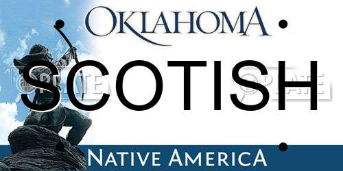 SCOTISH Oklahoma License Plate