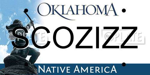 SCOZIZZ Oklahoma License Plate
