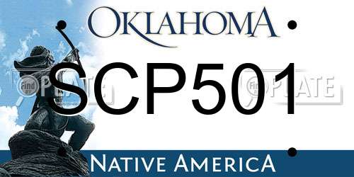 SCP501 Oklahoma License Plate