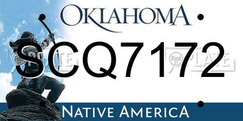 SCQ7172 Oklahoma License Plate