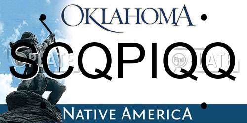 SCQPIQQ Oklahoma License Plate