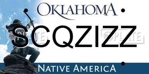 SCQZIZZ Oklahoma License Plate